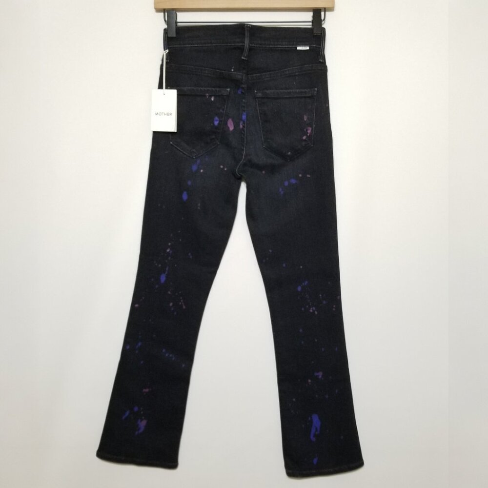 NWT Mother The Insider Ankle Bootcut in Rain City Lights Paint Splatter Print 24 - Picture 7 of 16